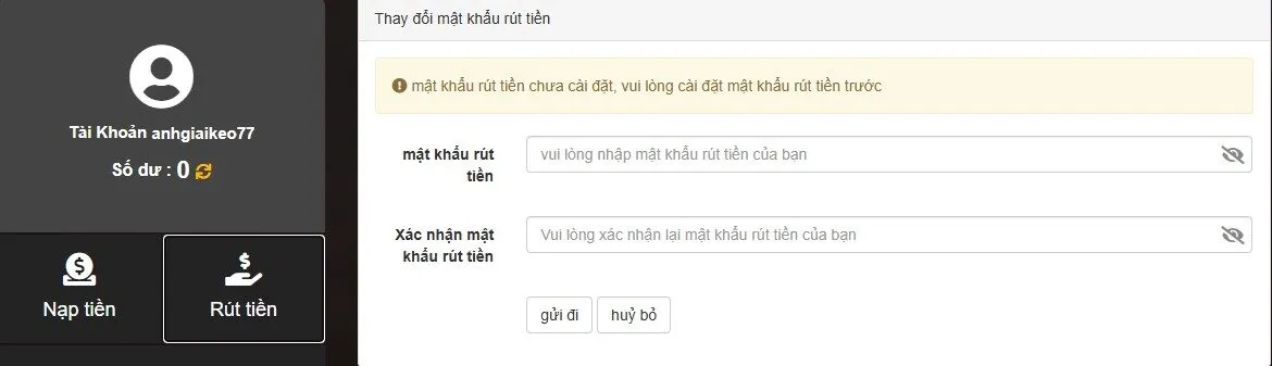 rút tiền 789WIN với nhiều phương thức khác nhau